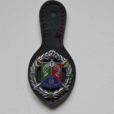 LEGION BADGE - 1st FOREIGN CAVALRY REGIMENT with its original leather fob